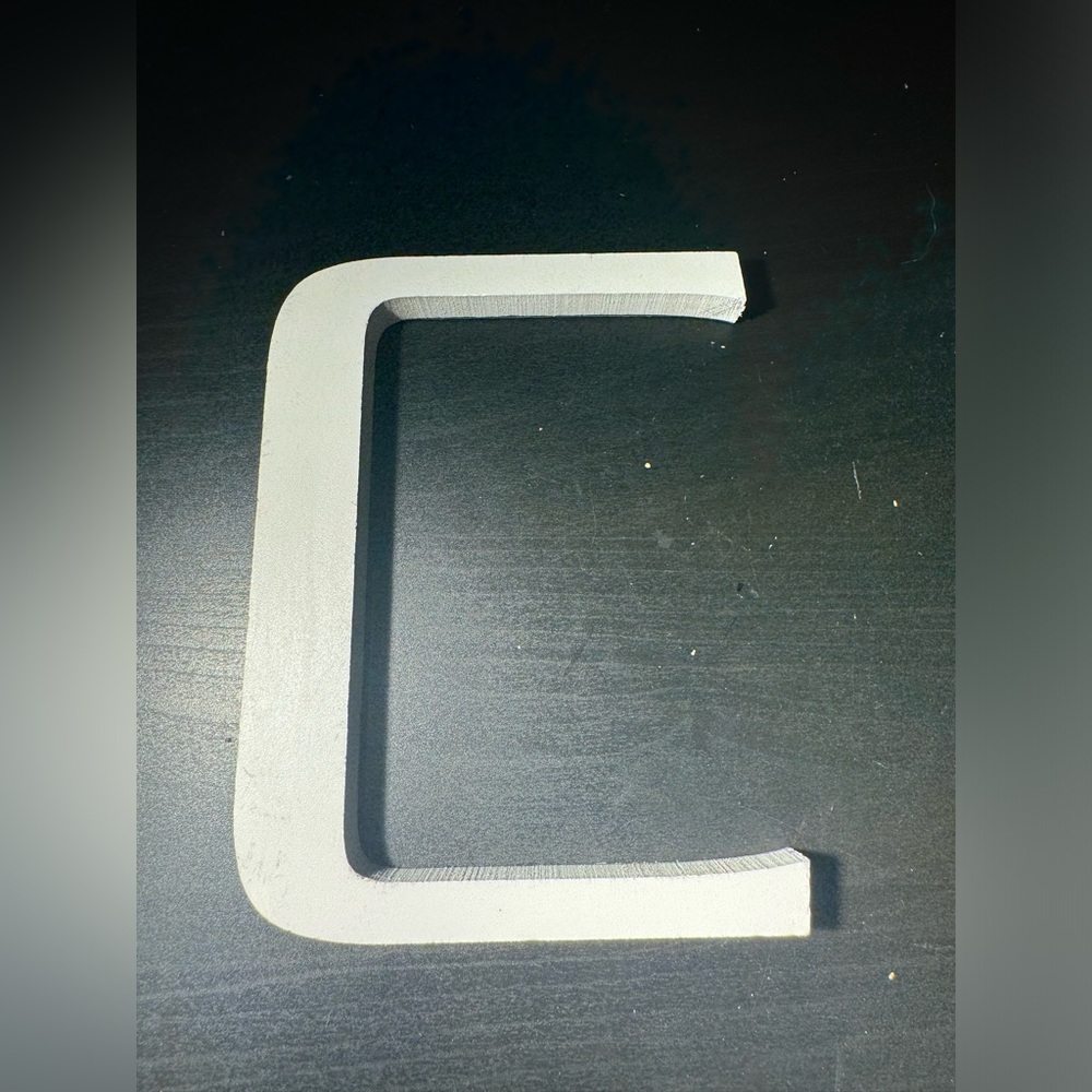 Letter C Wooden White Sign Decor
